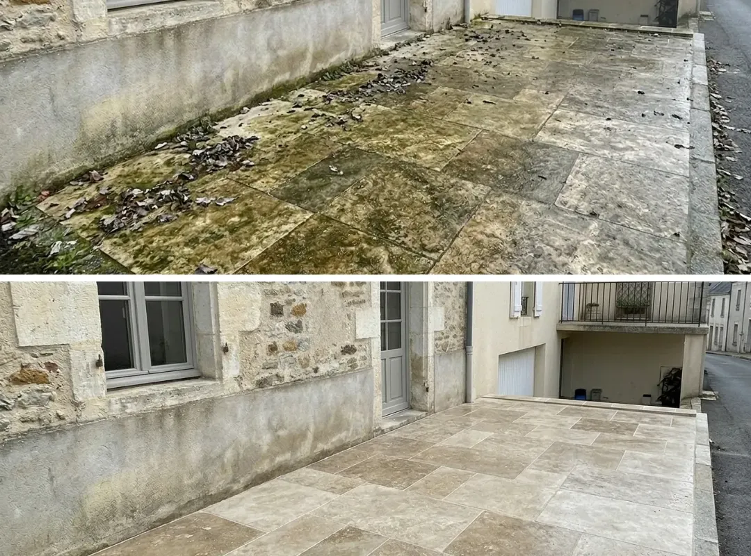 nettoyage terrasse Bordeaux avant après
